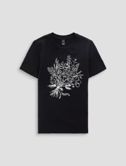 Jagger Crew Cali Bloom True Black Classic Graphic Tee WOMENS TOPS Photo 1