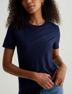 Jagger Crew Deep Navy Classic Crew Neck WOMENS TOPS Photo 3