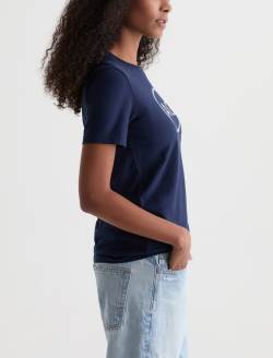 Jagger Crew AG Distress Logo Deep Trenches Classic Graphic Tee WOMENS TOPS Photo 4