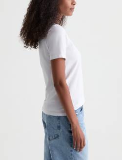 Jagger Crew AG Distress Logo True White Classic Graphic Tee WOMENS TOPS Photo 4