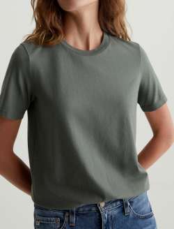 Jagger Crew Hunter Sage Classic Crew Neck WOMENS TOPS Photo 2