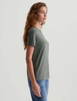 Jagger Crew Hunter Sage Classic Crew Neck WOMENS TOPS Photo 3