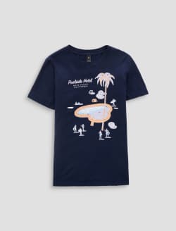 Jagger Crew Poolside Hotel Deep Navy Classic Graphic Tee WOMENS TOPS Photo 1