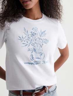 Jagger Crew Sun Daisy True White Classic Graphic Tee WOMENS TOPS Photo 3