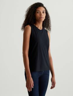 Jagger Muscle Tank True Black Classic Muscle Tank WOMENS TOPS Photo 2