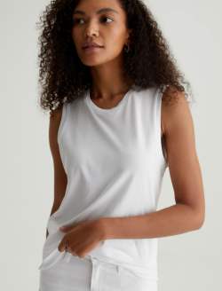 Jagger Muscle Tank True White Classic Muscle Tank WOMENS TOPS Photo 2