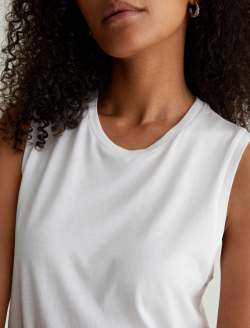 Jagger Muscle Tank True White Classic Muscle Tank WOMENS TOPS Photo 5