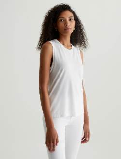 Jagger Muscle Tank True White Classic Muscle Tank WOMENS TOPS Photo 6