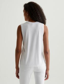 Jagger Muscle Tank True White Classic Muscle Tank WOMENS TOPS Photo 7