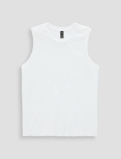 Jagger Muscle Tank True White Classic Sleeveless Tee WOMENS TOPS Photo 1