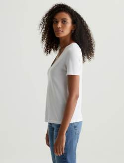 Jagger Vee True White Classic  Vee Neck WOMENS TOPS Photo 3