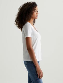 Jagger Vee True White Classic  Vee Neck WOMENS TOPS Photo 6