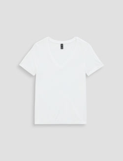 Jagger Vee True White Classic Vee Neck Tee WOMENS TOPS Photo 1