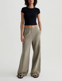 Renee Sweatpant Dried Parsley Relaxed Fit Wide Leg Pant WOMENS BOTTOMS Photo 1