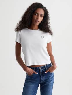 Sadie Crew AG Chest Logo Powder 90's Vintage Crop Tee WOMENS TOPS Photo 2