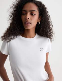 Sadie Crew AG Chest Logo Powder 90's Vintage Crop Tee WOMENS TOPS Photo 3