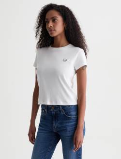 Sadie Crew AG Chest Logo Powder 90's Vintage Crop Tee WOMENS TOPS Photo 7