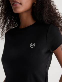 Sadie Crew AG Chest Logo Super Black 90's Vintage Crop Tee WOMENS TOPS Photo 6