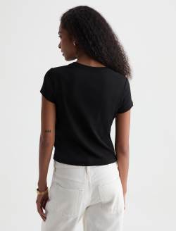 Sadie Crew AG Chest Logo Super Black 90's Vintage Crop Tee WOMENS TOPS Photo 8