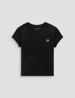 Sadie Crew AG Chest Logo Super Black 90's Vintage Crop Tee WOMENS TOPS Photo 1