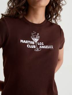 Sadie Crew P Martini Moment 90's Vintage Graphic Crop Tee WOMENS TOPS Photo 3