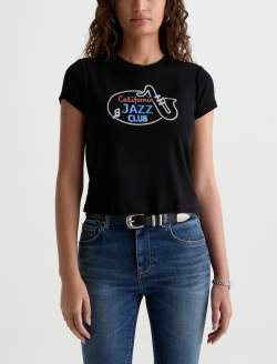 Sadie Crew P Neon Club Super Black 90's Vintage Crop Tee WOMENS TOPS Photo 2