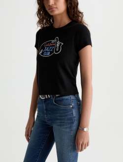 Sadie Crew P Neon Club Super Black 90's Vintage Crop Tee WOMENS TOPS Photo 7