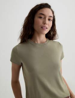Sadie Crew Spruce Green 90's Vintage Crop Tee WOMENS TOPS Photo 3