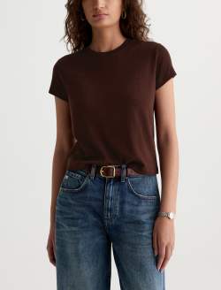 Sadie Crew Wood Brown 90's Vintage Crop Tee WOMENS TOPS Photo 2