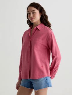 Addison Shirt Peony Relaxed Button-Up Shirt WOMENS TOPS Photo 7