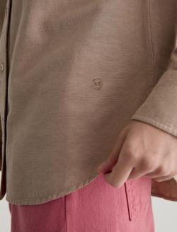 Addison Shirt Simple Taupe Relaxed Button-Up Shirt WOMENS TOPS Photo 6