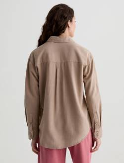 Addison Shirt Simple Taupe Relaxed Button-Up Shirt WOMENS TOPS Photo 8