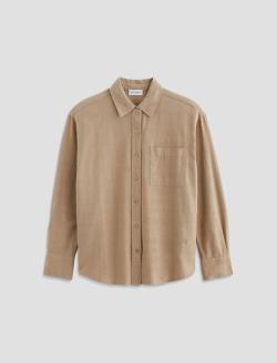 Addison Shirt Simple Taupe Relaxed Button-Up Shirt WOMENS TOPS Photo 1
