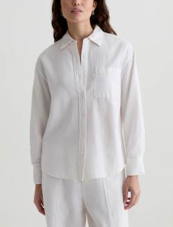 Addison Shirt White Relaxed Button-Up Shirt WOMENS TOPS Photo 2