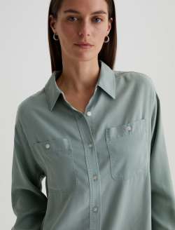 Leny Matcha Latte Relaxed Shirt WOMENS TOPS Photo 3