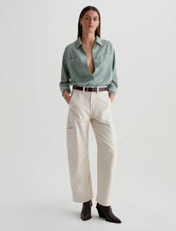 Leny Matcha Latte Relaxed Shirt WOMENS TOPS Photo 5