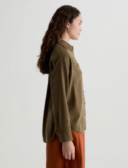 Leny Mossy Taupe Relaxed Shirt WOMENS TOPS Photo 4