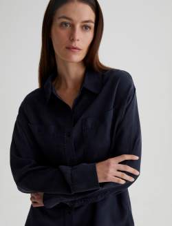 Leny Sulfur Black Relaxed Shirt WOMENS TOPS Photo 3