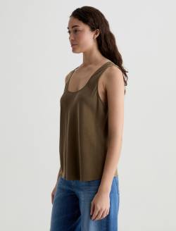 Nicola Mossy Taupe Double Scoop Tank WOMENS TOPS Photo 7