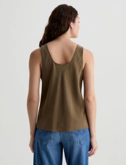 Nicola Mossy Taupe Double Scoop Tank WOMENS TOPS Photo 8