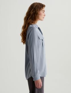 Cybil Shirt Monaco Blue Military Shirt WOMENS TOPS Photo 3