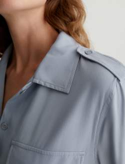 Cybil Shirt Monaco Blue Military Shirt WOMENS TOPS Photo 7