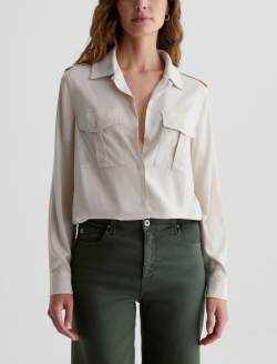 Cybil Shirt Pumice Military Shirt WOMENS TOPS Photo 1