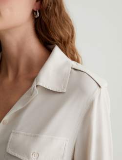 Cybil Shirt Pumice Military Shirt WOMENS TOPS Photo 5