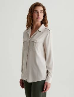 Cybil Shirt Pumice Military Shirt WOMENS TOPS Photo 6