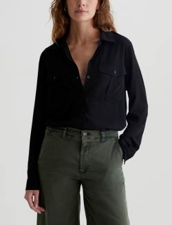 Cybil Shirt Super Black Military Shirt WOMENS TOPS Photo 1