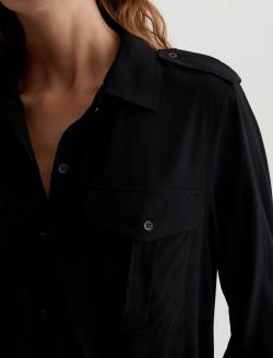 Cybil Shirt Super Black Military Shirt WOMENS TOPS Photo 2