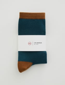 Crew Sock Block Gold Green Multi Unisex ACCESSORIES Photo 2