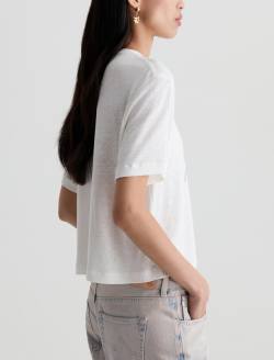Charli Crew Aperitivo Hour Relaxed Linen Short Sleeve Tee WOMENS TOPS Photo 4