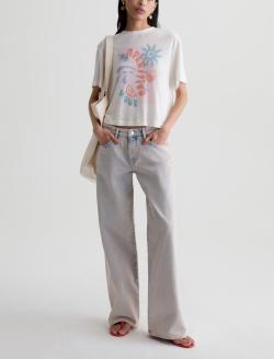 Charli Crew Aperitivo Hour Relaxed Linen Short Sleeve Tee WOMENS TOPS Photo 5
